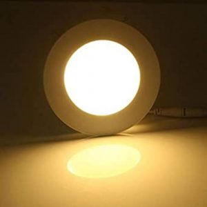 Warm white round panel light, 3W. (pack of 250) ₹128/piece